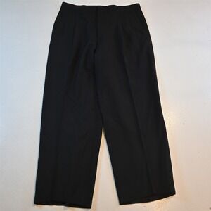 Bespoke 33x30 Black 100% Wool Pleated High Waist Tuxedo Mens Pants